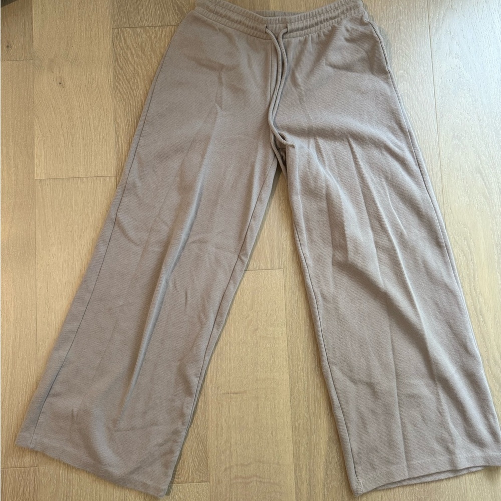Zara Tan Ribbed Lounge Pants
